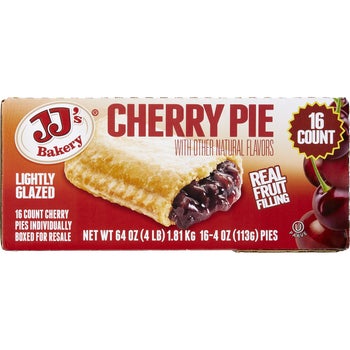 JJ's Bakery Cherry Pie, Lightly Glazed, 4 oz, 16 ct