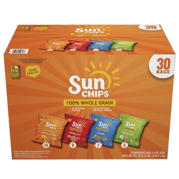 SunChips Whole Grain Snacks, Variety Pack, 1.5 oz, 30 ct