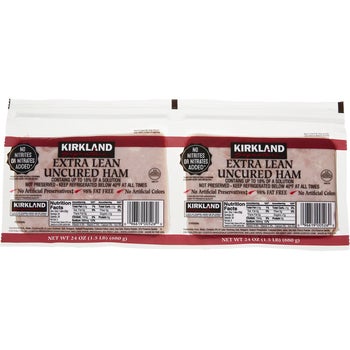 Kirkland Signature Uncured Extra Lean Ham, Sliced, 1.5 lbs, 2 ct