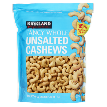 Kirkland Signature Fancy Whole Cashews, Unsalted, 40 oz