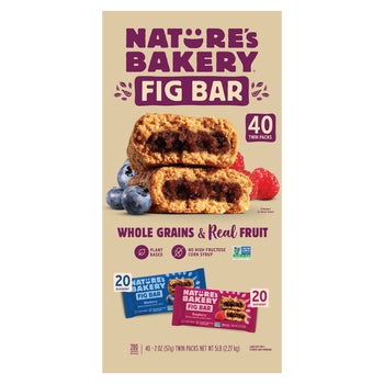 Nature's Bakery Fig Bar, Variety Pack, 2 oz, 40 ct