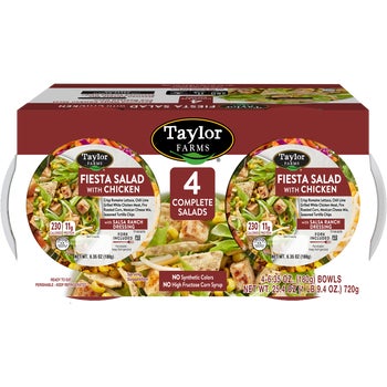 Taylor Farms Salad Bowl, Fiesta Salad with Chicken, 6.35 oz, 4 ct