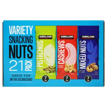 Kirkland Signature Snacking Nuts, Variety Pack, 1.6 oz, 21 ct