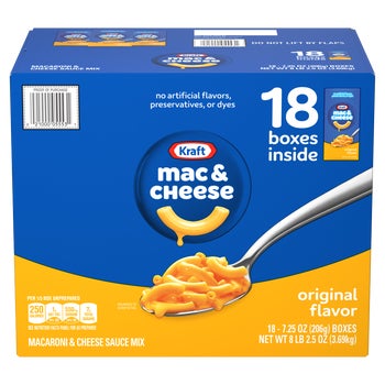 Kraft Macaroni & Cheese Dinner, Original, 7.25 oz, 18 ct
