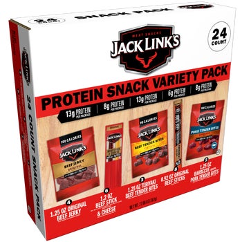 Jack Link's Protein Snack Box, Variety Pack, 24 ct