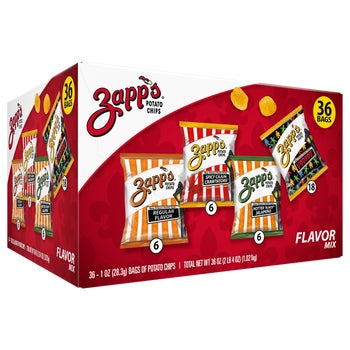 Zapp's Potato Chips, Variety Pack, 1 oz, 36 ct