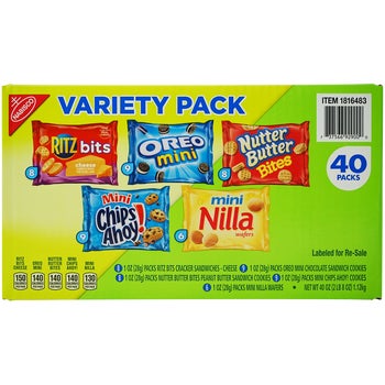 Nabisco Cookies & Crackers, Variety Pack, 1 oz, 40 ct