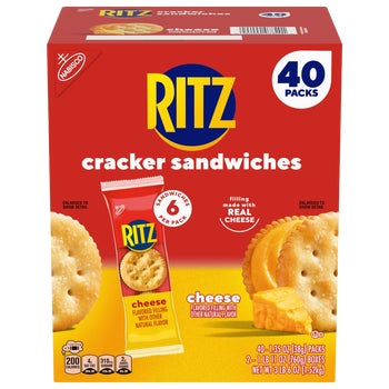 RITZ Cracker Sandwiches, Cheese, 1.35 oz, 40 ct