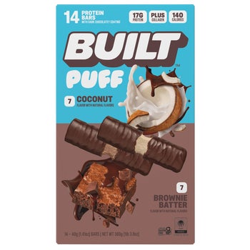 BUILT Puff Protein Bars, Variety Pack, 1.41 oz, 14 ct