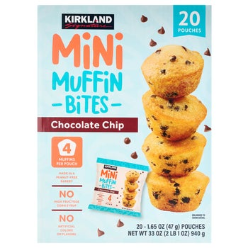 Kirkland Signature Mini Muffin Bites, Chocolate Chip, 20 ct