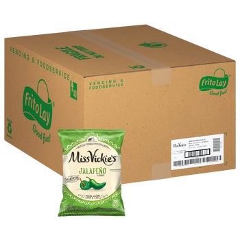 Miss Vickie's Kettle Cooked Potato Chips, Jalapeno, 1.38 oz, 64 ct