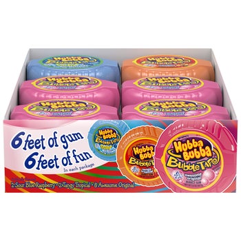 HUBBA BUBBA Bubble Gum Tape, Variety Pack, 2 oz, 12 ct