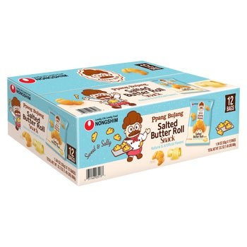 Nongshim Ppang BuJang Salted Butter Roll Snack, 1.94 oz, 12 ct