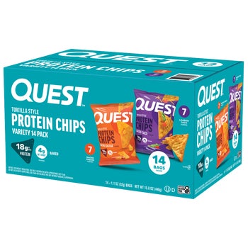 Quest Tortilla Style Protein Chips, Variety Pack, 1.1 oz, 14 ct
