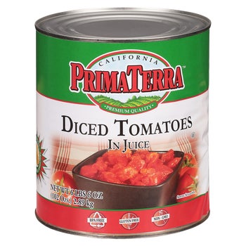 Prima Terra Diced Tomatoes In Juice, 102 oz