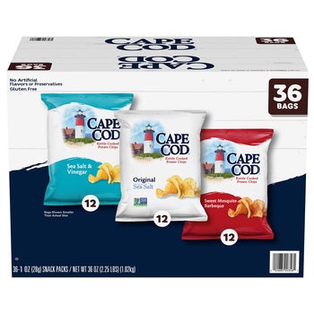 Cape Cod Kettle Cooked Potato Chips, Variety Pack, 1.50 oz, 36 ct