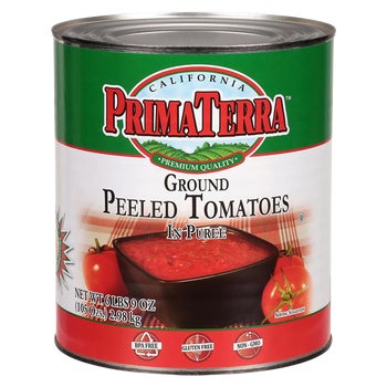 Prima Terra Ground Peeled Tomatoes In Puree, 106 oz