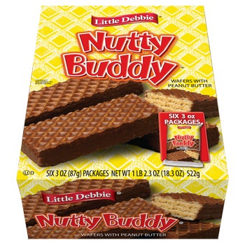 Little Debbie Nutty Buddy Wafers, 3 oz, 6 ct