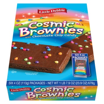 Little Debbie Cosmic Brownies with Chocolate Chip Candy, 4 oz, 6 ct