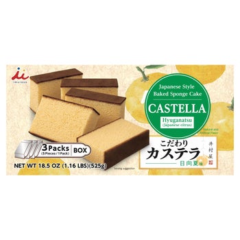 Imuraya Castella Japanese Style Baked Sponge Cake, Hyuganatsu, 18.5 oz, 3 ct