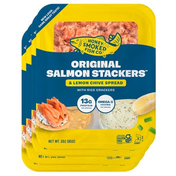Honey Smoked Fish Co Salmon Stackers, Original Honey Smoked, 3 oz, 4 ct
