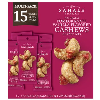 Sahale Snacks Cashews Glazed Mix, Pomegranate Vanilla, 1.5 oz, 15 ct