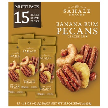 Sahale Snacks Pecans Glazed Mix, Banana Rum, 1.5 oz, 15 ct