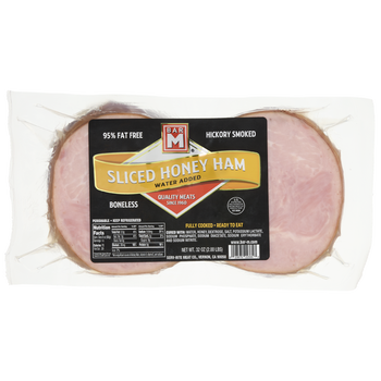 Bar M Honey Ham, Sliced, Boneless, Hickory Smoked, 2 lbs