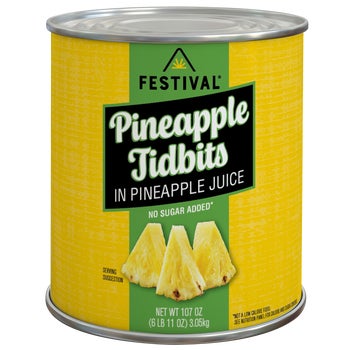 Festival Pineapple Tidbits in Pineapple Juice, #10 can, 107 oz