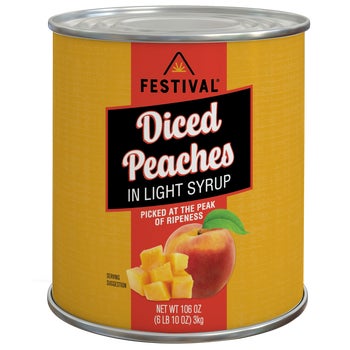 Festival Diced Peaches in Light Syrup, #10 can, 6 lbs 10 oz