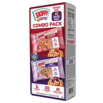 Skippy P.B. and Jelly Wafer Bars, Variety Pack, 0.65 oz, 40 ct