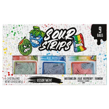 Sour Strips Sour Strip Candy, Variety Pack, 9 ct, 3.4 oz