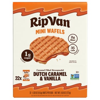 Rip Van Mini Wafels, Dutch Caramel and Vanilla, 0.3 oz, 32 ct