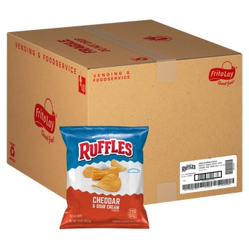 Ruffles Potato Chips, Cheddar & Sour Cream, 1.5 oz, 64 ct