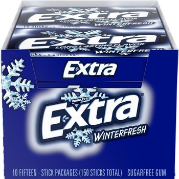Extra Sugar Free Chewing Gum, Winterfresh, Slim Pack, 15 Sticks, 10 ct