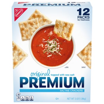 Premium Saltine Crackers, Original, 12 packs, 48 oz