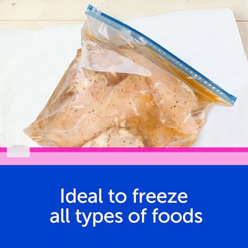 Ziploc Slider Freezer Bags Variety Pack, 132 Count, Power Shield Technology, 76 Quart and 56 Gallon Bags