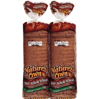 Nature's Own 100% Whole Wheat Bread, 20 oz, 2 ct