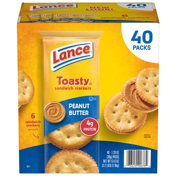 Lance Toasty Crackers, Peanut Butter, 1.29 oz, 40 ct