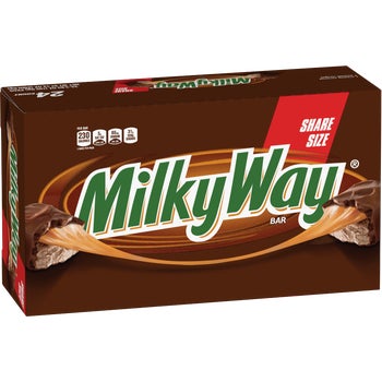 Milky Way Caramel Chocolate Candy Bar, Share Size, 3.63 oz, 24 ct