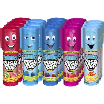 Bazooka Jumbo Push Pops, Variety Pack, 1.06 oz, 18 ct