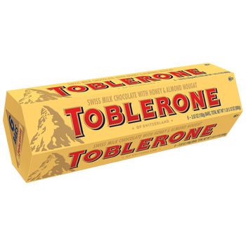 Toblerone Swiss Milk Chocolate Bar with Honey & Almond Nougat, 3.52 oz, 6 ct