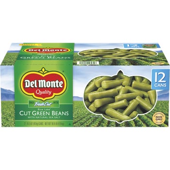 Del Monte Cut Green Beans, 14.5 oz can, 12 ct