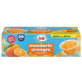 Dole Mandarin Oranges Fruit Cups, 4 oz, 20 ct