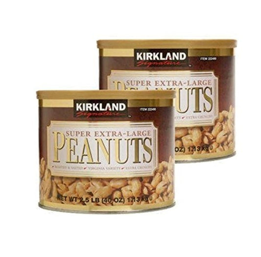 Kirkland Signature Super Extra-Large Peanuts Roasted & Salted 2.5 lbs (Pack of 2)
