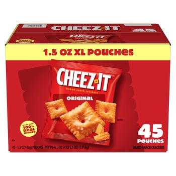 Cheez-It Baked Snack Crackers, Cheddar, 1.5 oz, 45 ct