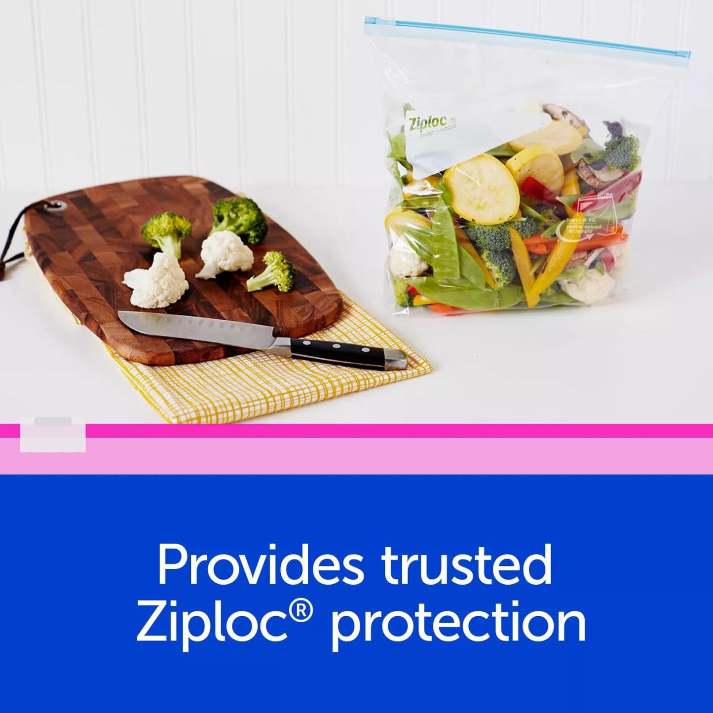 Ziploc Slider Freezer Bags Variety Pack, 132 Count, Power Shield Technology, 76 Quart and 56 Gallon Bags