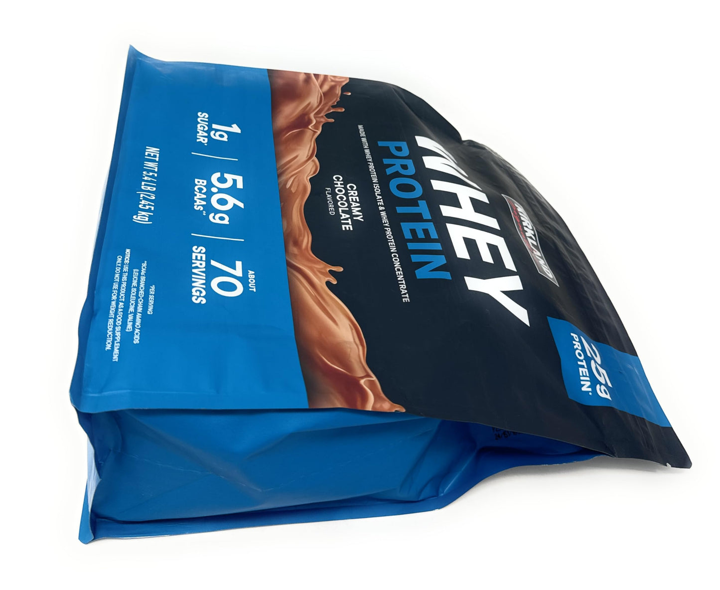 Kirkland Signature Whey 25g Protein,1g sugar,5.6g BCAAs,about 70 Servings Creamy Chocolate Flavorted