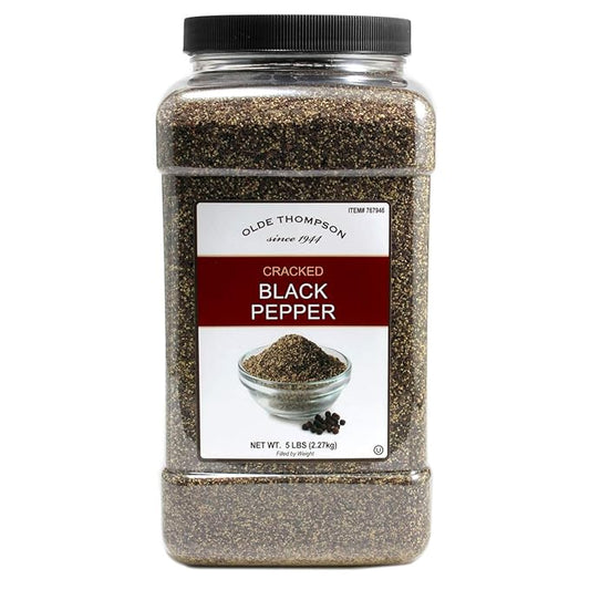 Olde Thompson Cracked Black Pepper, 5 Pound, Bulk Size