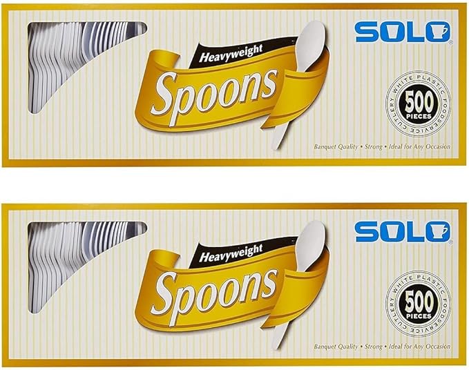 Solo White Heavyweight Spoons, 500 Count (2 Pack)
